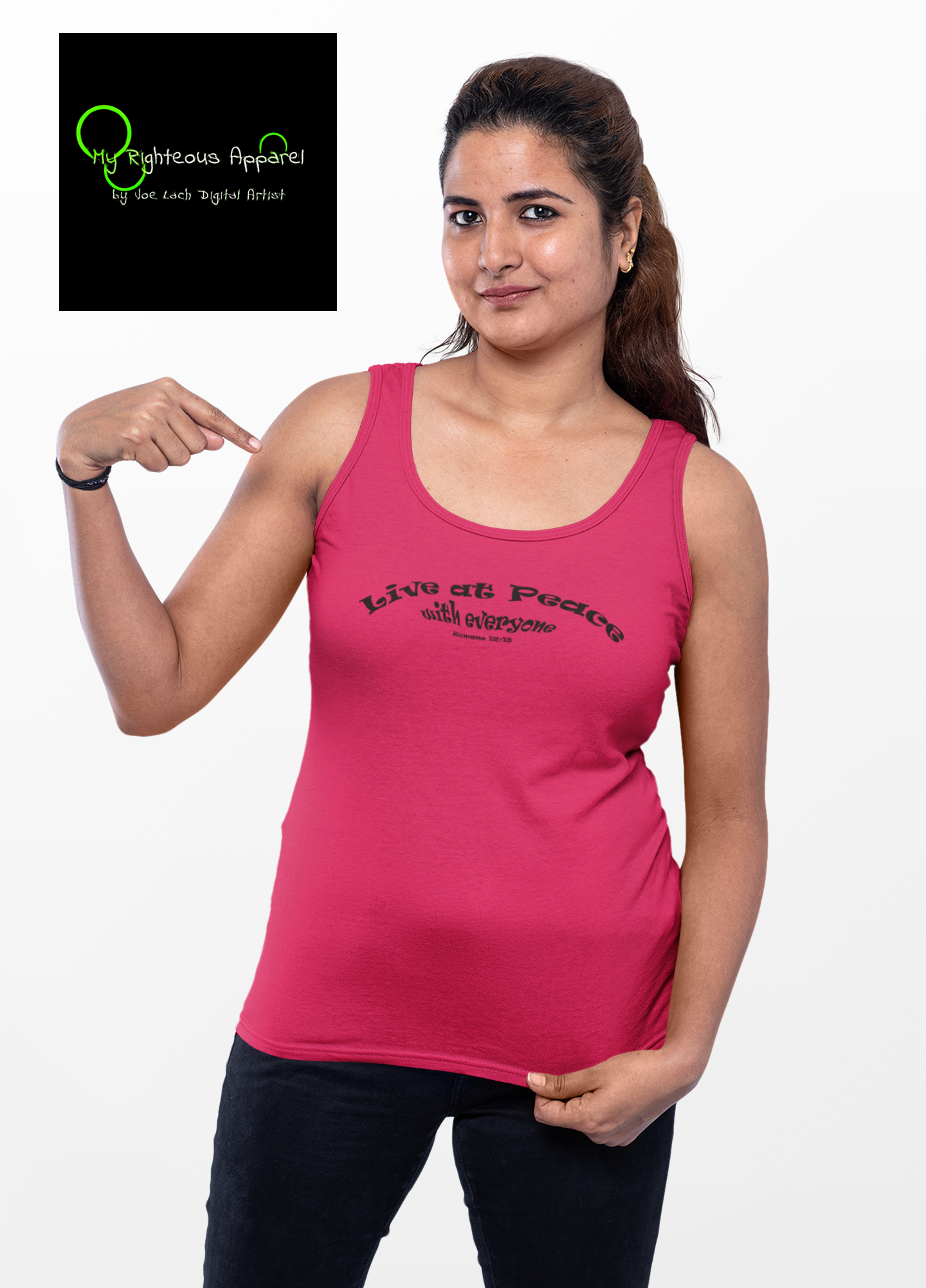 Next Level Ideal Racerback Tank "Live at Peace" (4628520140894)