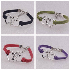 Double Heart Handmade Elastic Bracelet in 8 Colors Free Shipping from the USA (3522544861284)