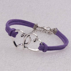 Double Heart Handmade Elastic Bracelet in 8 Colors Free Shipping from the USA (3522544861284)