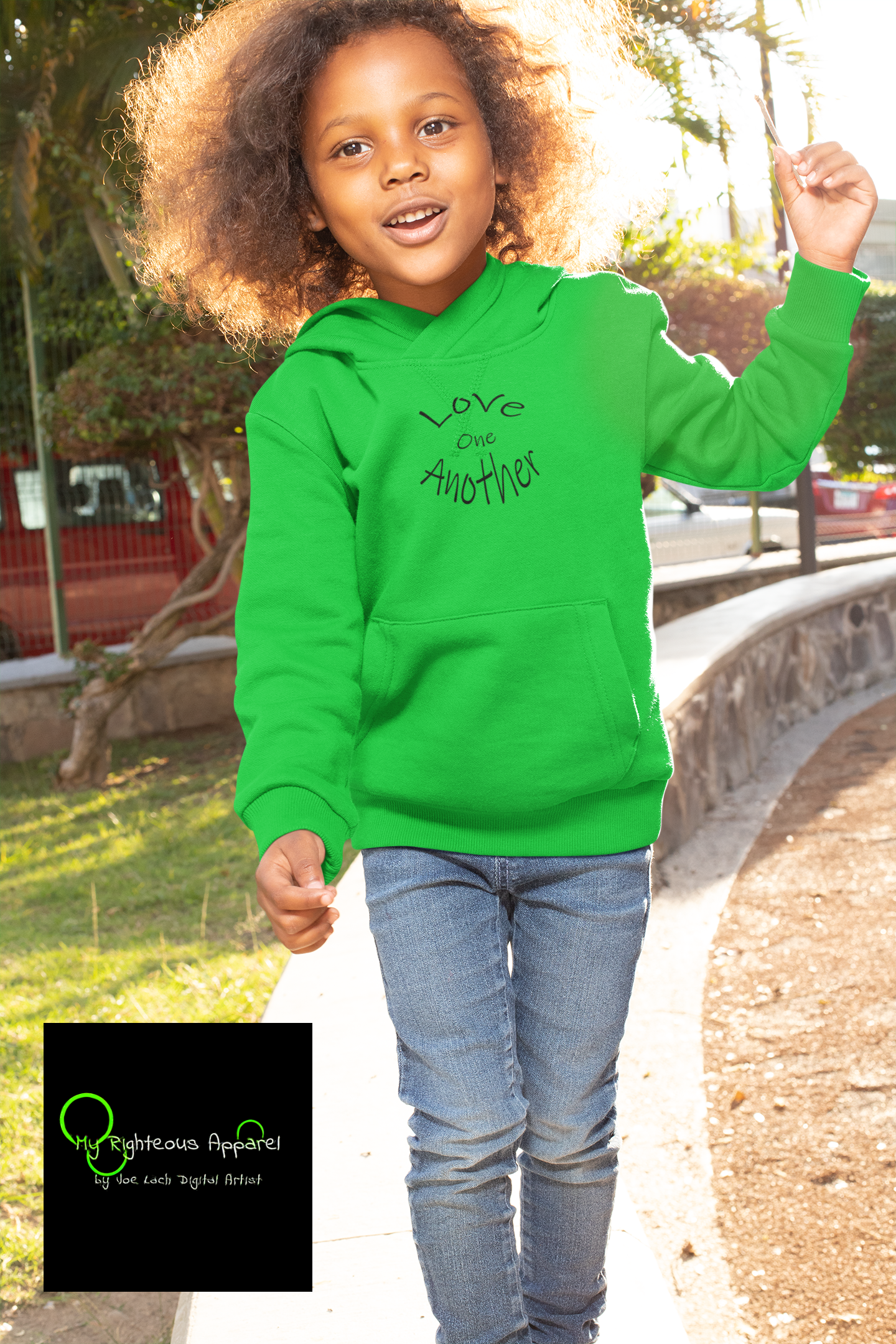 Youth Heavy Blend Hooded Sweatshirt "Love One Another" (6120482668736)