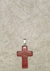 Red Jasper Cross Necklace 1.6 inch Cross Charm