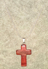 Red Jasper Cross Necklace 1.6 inch Cross Charm