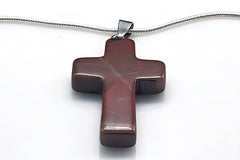 Red Jasper Cross Necklace 1.6 inch Cross Charm