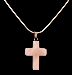 Rose Quartz Gemstone Cross Necklace