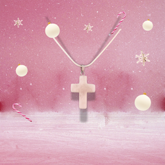 Rose Quartz Gemstone Cross Necklace
