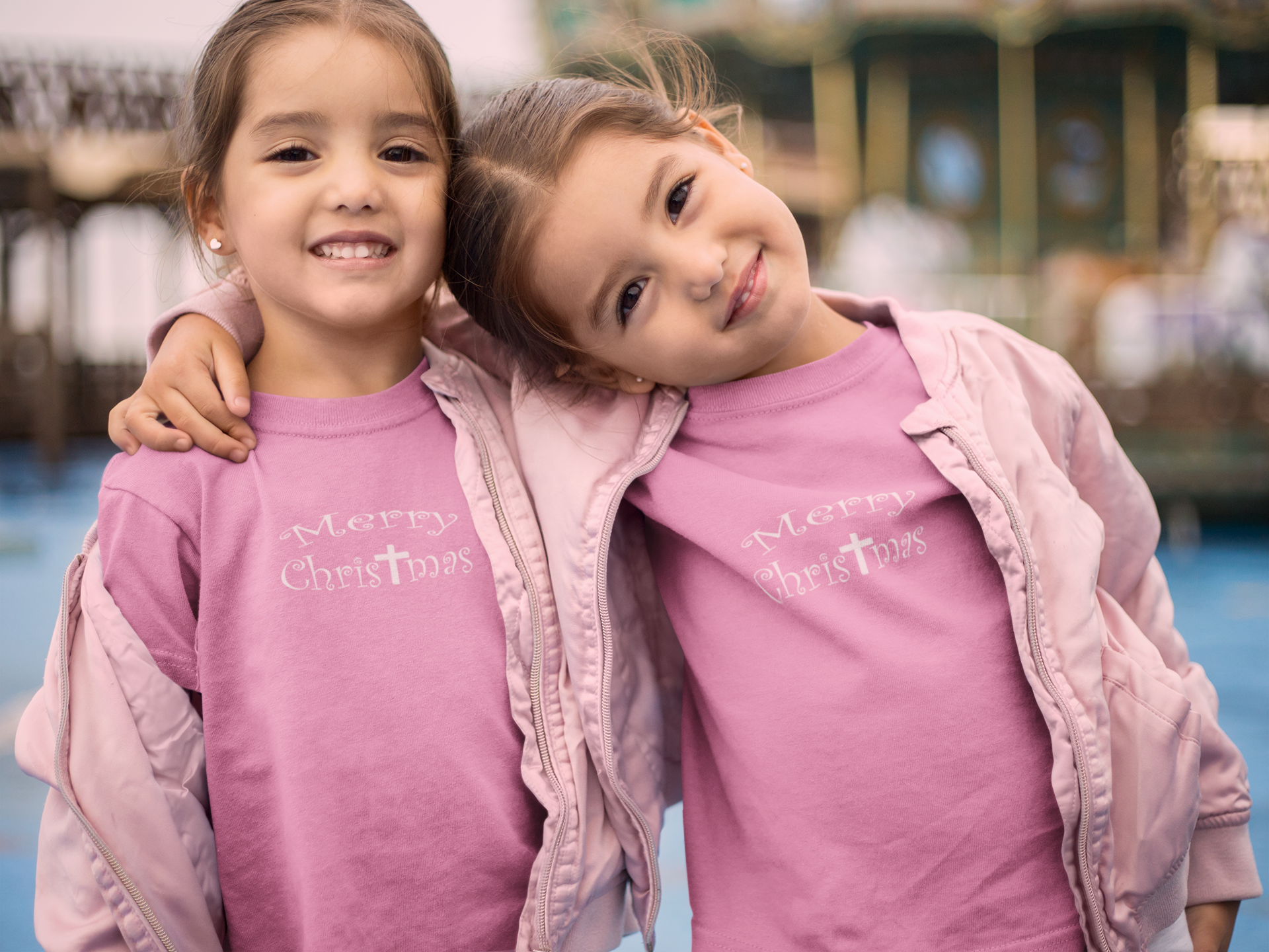 Girls Princess Tee "Merry Christmas" in 7 Colors and 5 Sizes (4339515490398)