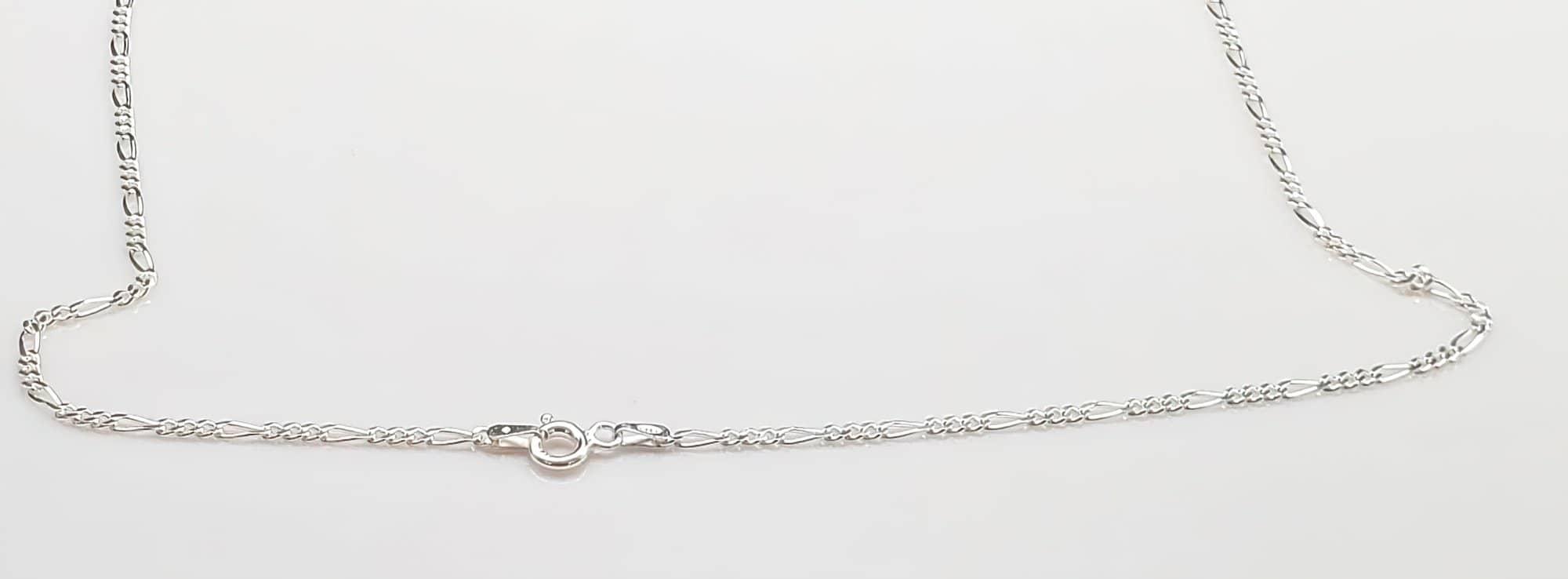 Ruby CZ Solid 925 Cross on a Figaro Cahin (4783578153054)