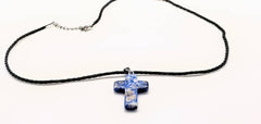 Sodalite Gemstone Cross Necklace (6082985001152)