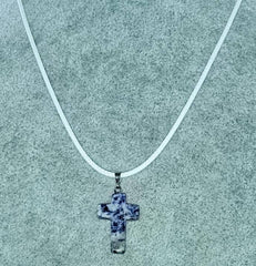 Sodalite Gemstone Cross Necklace (6082985001152)