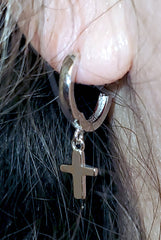 Cross Dangle Earrings SOLID Sterling Silver (4633515524190)