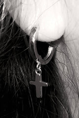Cross Dangle Earrings SOLID Sterling Silver (4633515524190)