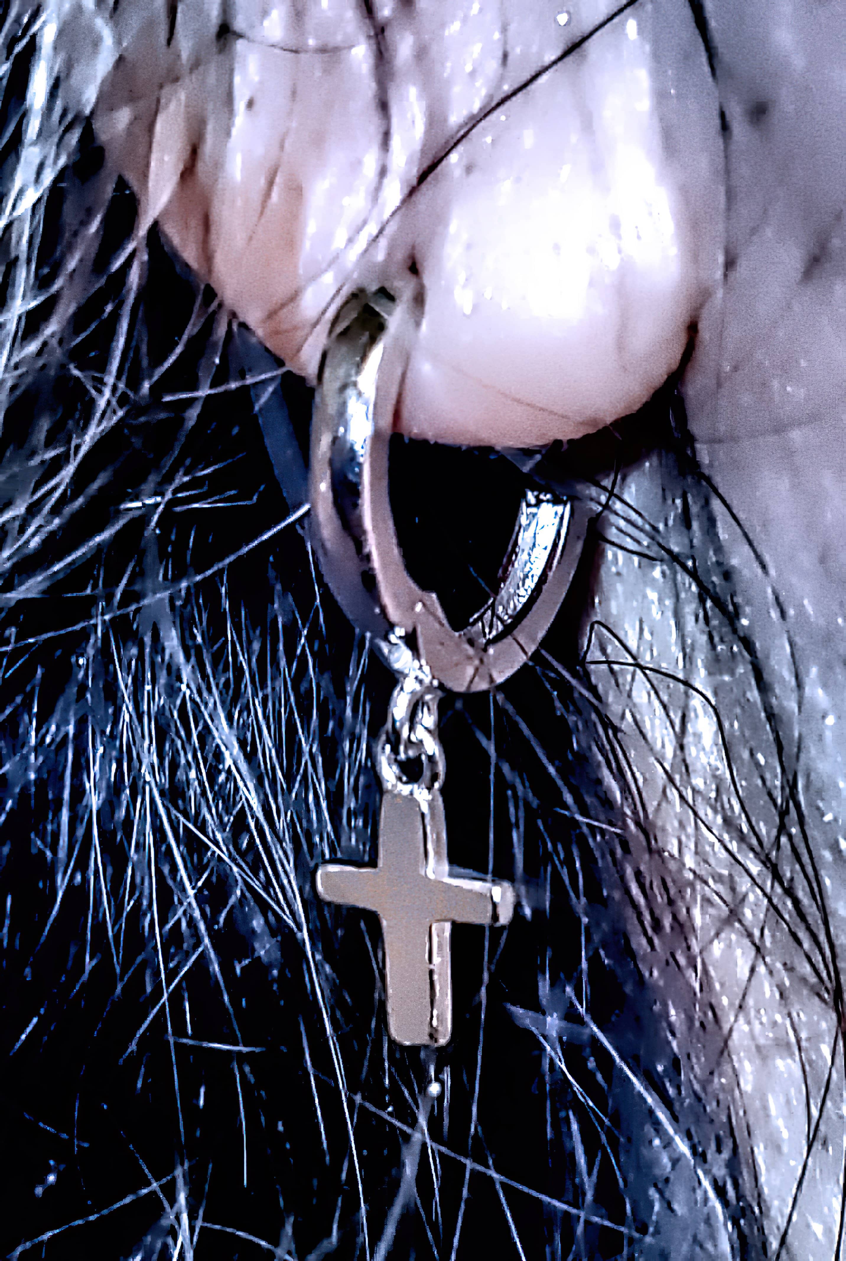 Cross Dangle Earrings SOLID Sterling Silver (4633515524190)