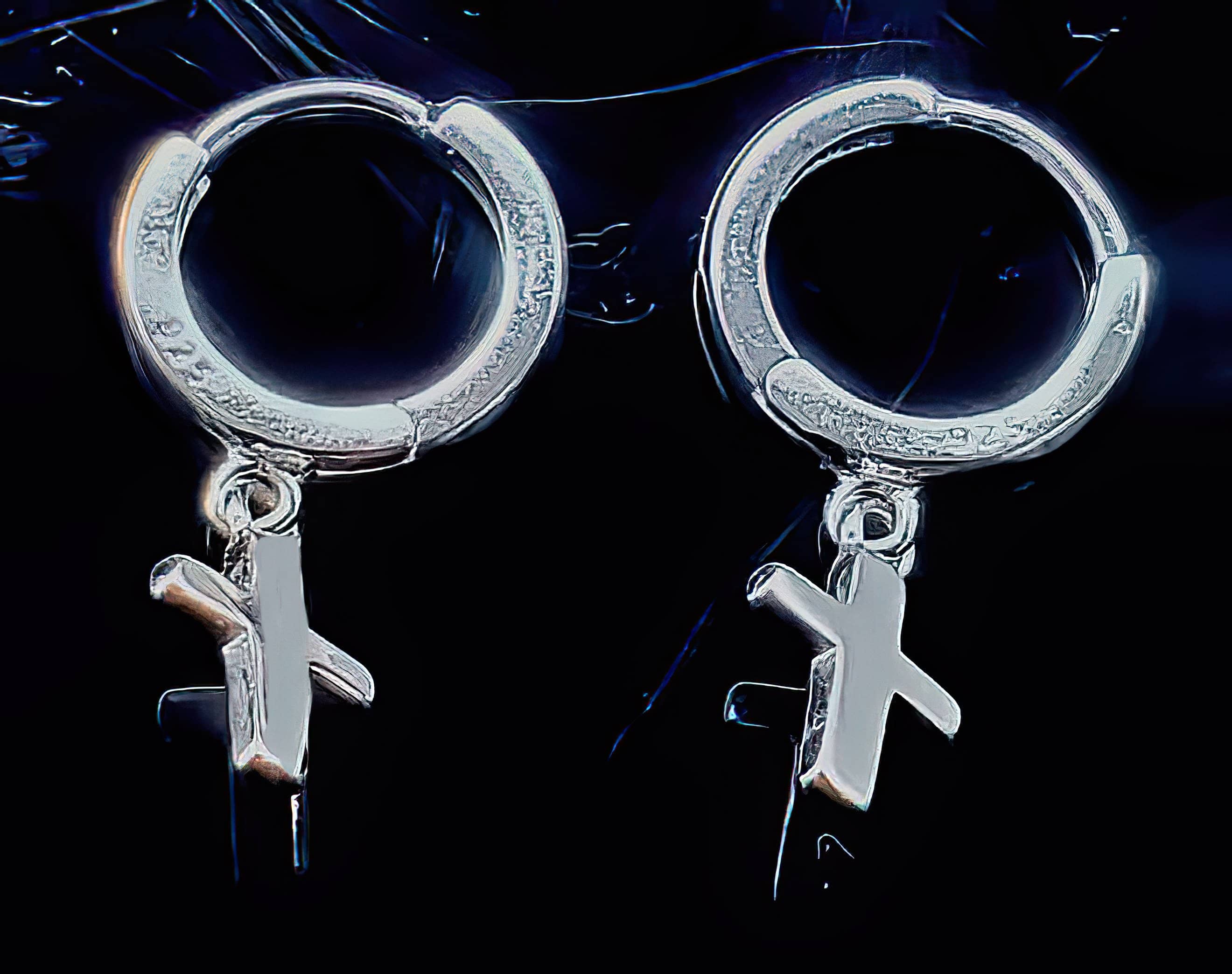 Cross Dangle Earrings SOLID Sterling Silver (4633515524190)