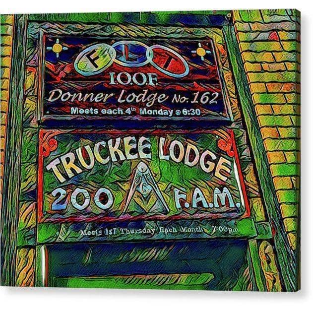 Acrylic Print Truckee Masonic Lodge (Green theme) Acrylic Print (2230411690084)