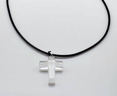 White Quartz Gemstone Cross Rope Chain Necklace Free Shipping from the USA (4647129251934)