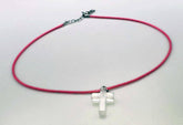 White Quartz Gemstone Cross Rope Chain Necklace Free Shipping from the USA (4647129251934)