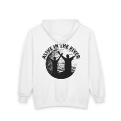 Heavy Blend™ Full Zip Hoodie Sweatshirt "Alive in the River" Printed on Back WF