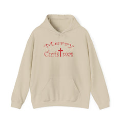 Heavy Blend Hooded Sweatshirt "Merry Christmas" font 1