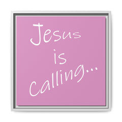 Jesus is Calling Pink Theme Framed Canvas Wall Art  Inspirational Christian Decor