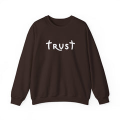 Heavy Blend Crewneck Sweatshirt "Trust"  white graphic