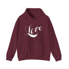 Heavy Blend™ Hooded Sweatshirt "Love" white font