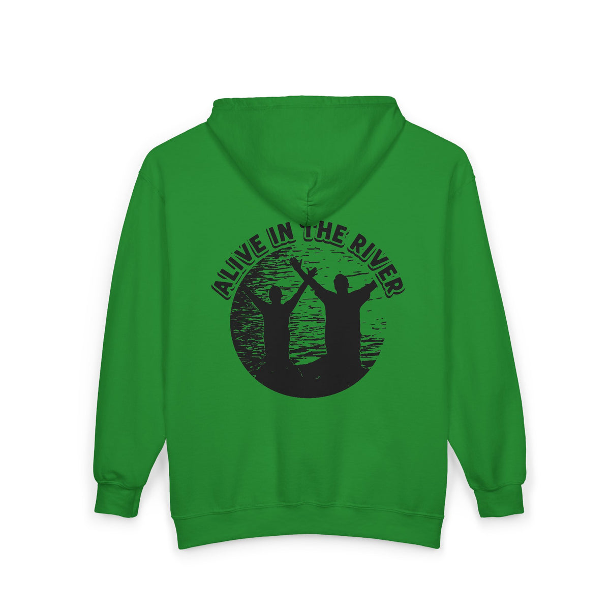 Heavy Blend™ Full Zip Hoodie Sweatshirt "Alive in the River" Printed on Back WF
