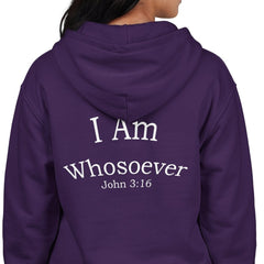 Christian Zip Hoodie — "I Am Whosoever" John 3:16 Full-Zip Sweatshirt