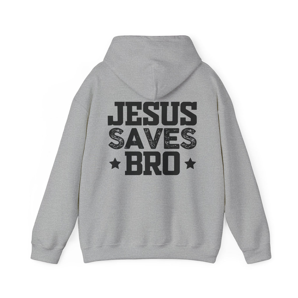 Heavy Blend Hoodie Sweatshirt "Jesus Saves Bro" black graphic
