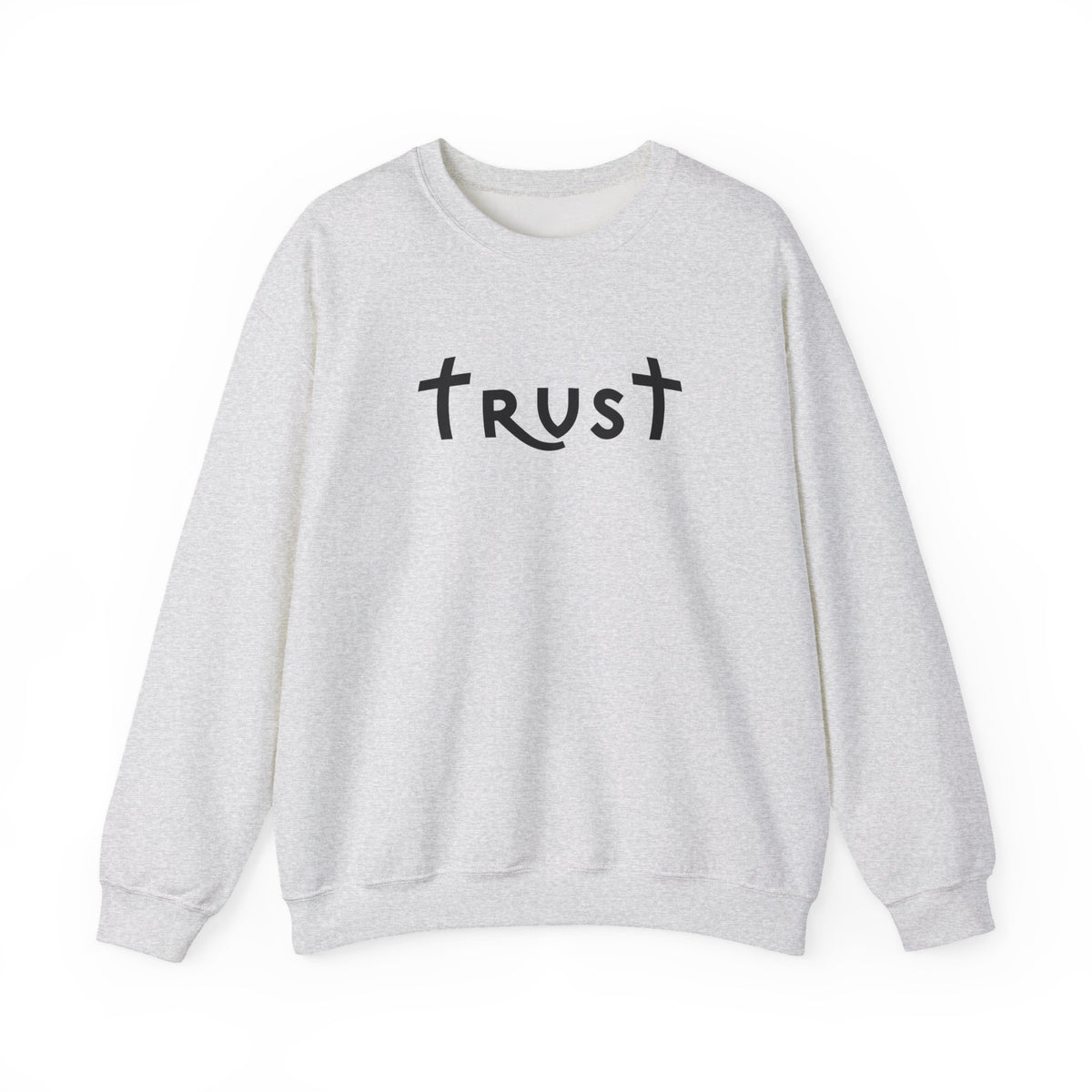 Heavy Blend Crewneck Sweatshirt "Trust" black graphic