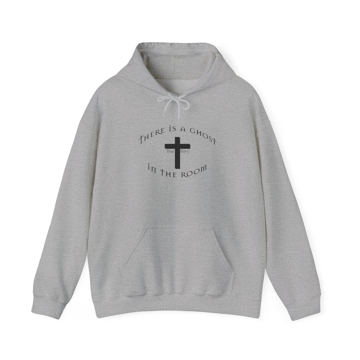 Heavy Blend Hooded Sweatshirt "The Ghost is in the Room" Black graphic