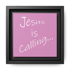Jesus is Calling Pink Theme Framed Canvas Wall Art  Inspirational Christian Decor