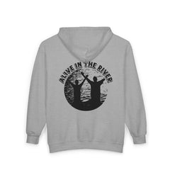 Heavy Blend™ Full Zip Hoodie Sweatshirt "Alive in the River" Printed on Back WF