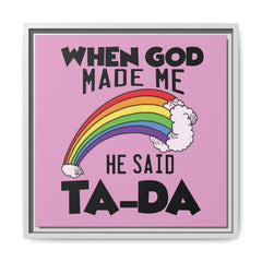 Pink Theme When God Made Me Framed Canvas Wall Art  Inspirational Christian Decor