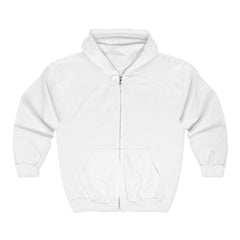 Heavy Blend™ Full Zip Hoodie Print on Back "Jesus Saves" black graphic