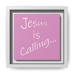 Jesus is Calling Pink Theme Framed Canvas Wall Art  Inspirational Christian Decor