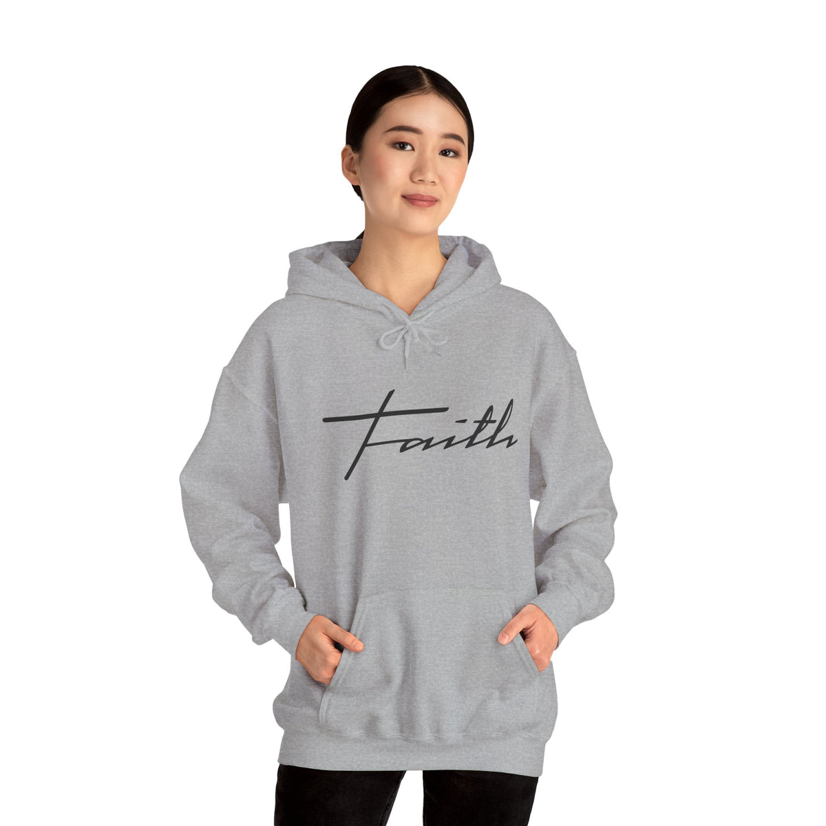 Heavy Blend Hooded Sweatshirt "Faith Cross"
