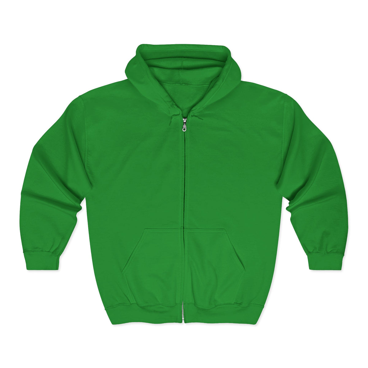 Heavy Blend™ Full Zip Hoodie Print on Back "Jesus Saves" black graphic