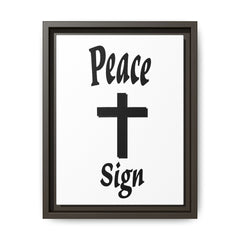 Peace Cross Sign Matte Canvas Framed | Religious Wall Art