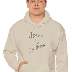 Heavy Blend Hooded Sweatshirt "Jesus is Calling" black font 1