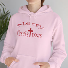 Heavy Blend Hooded Sweatshirt "Merry Christmas" font 1
