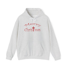 Heavy Blend Hooded Sweatshirt "Merry Christmas" font 1