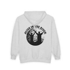 Heavy Blend™ Full Zip Hoodie Sweatshirt "Alive in the River" Printed on Back WF