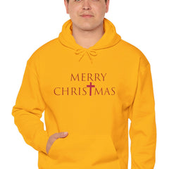 Heavy Blend Hooded Sweatshirt "Merry Christmas" font 2