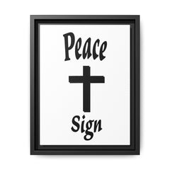 Peace Cross Sign Matte Canvas Framed | Religious Wall Art