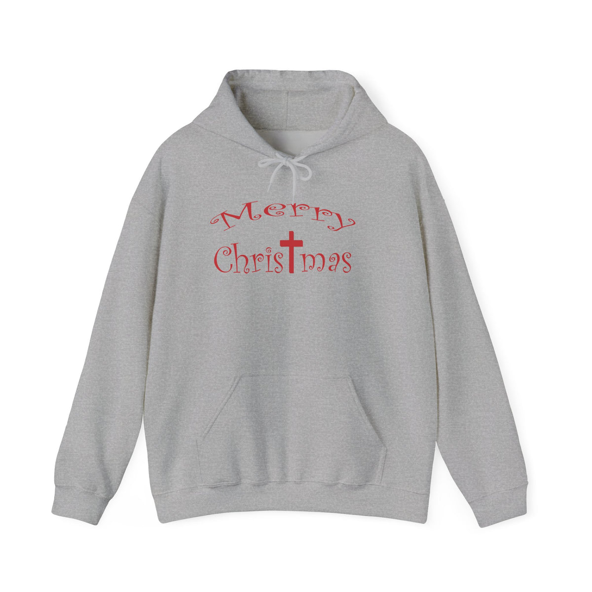 Heavy Blend Hooded Sweatshirt "Merry Christmas" font 1