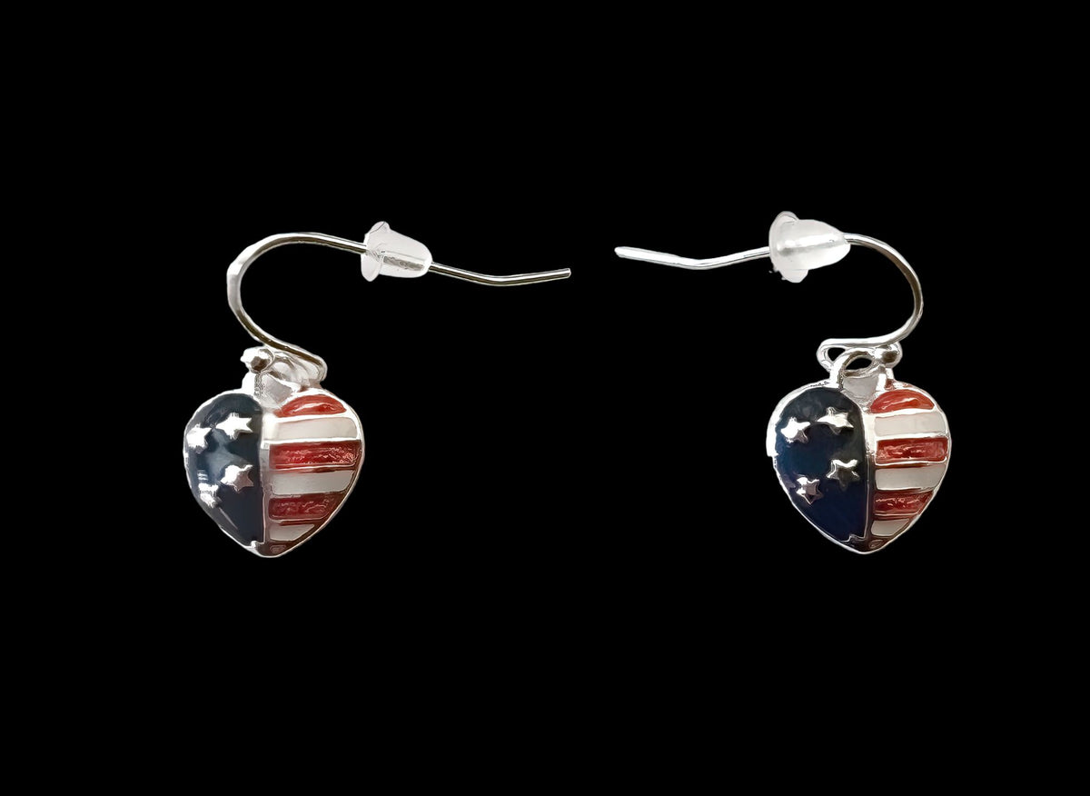 Flag Heart Earrings