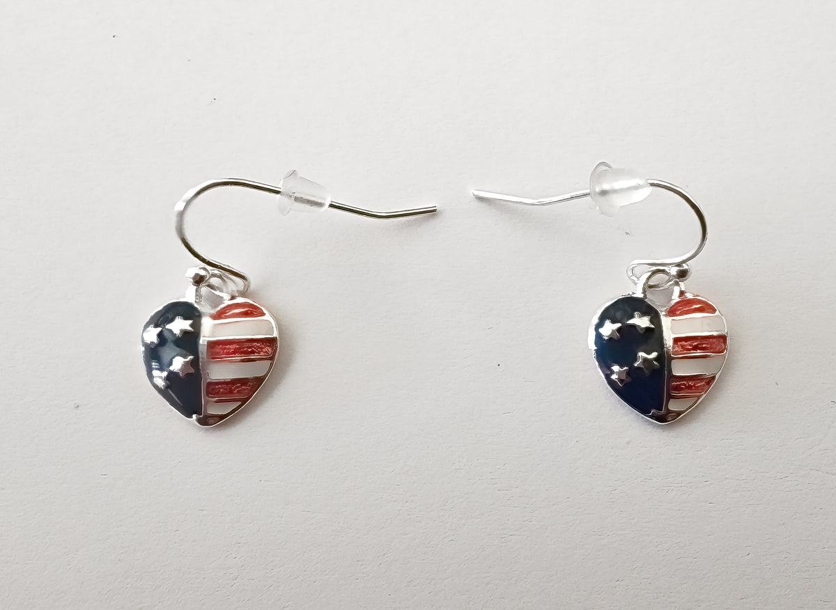 Flag Heart Earrings