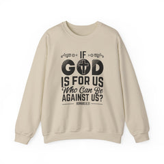 Heavy Blend Crewneck Sweatshirt "If God is For Us" black graphic