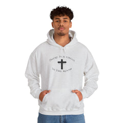 Heavy Blend Hooded Sweatshirt "The Ghost is in the Room" Black graphic