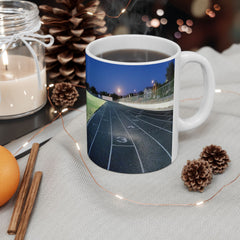 White Ceramic Mug "Quarter Mile Track "  (11oz or 15oz)